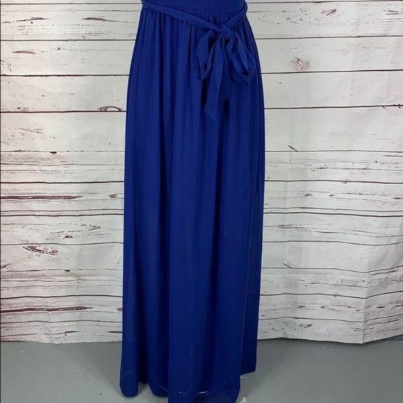 Hot and‎ Delicious Women's Blue Hi Low Fitted Padded Maxi Dress Medium - Picture 5 of 11